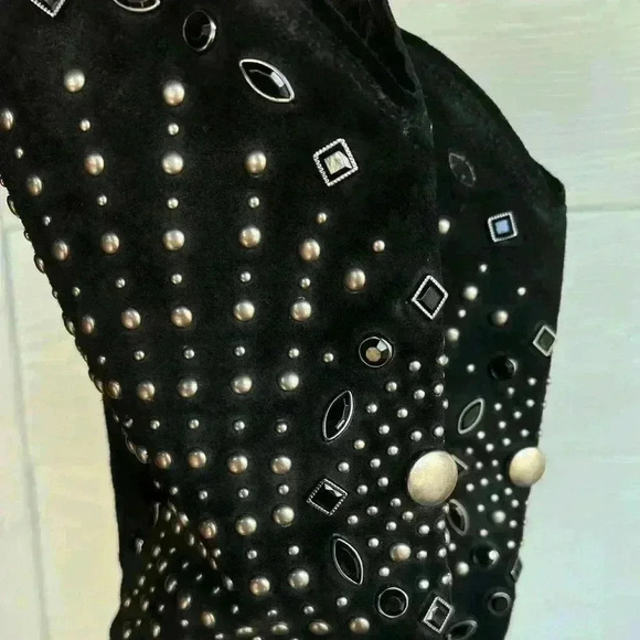 Vintage | suede studded western boho boots - Picture 3 of 6